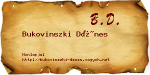Bukovinszki Dénes névjegykártya