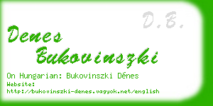 denes bukovinszki business card