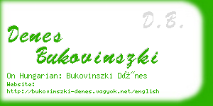 denes bukovinszki business card